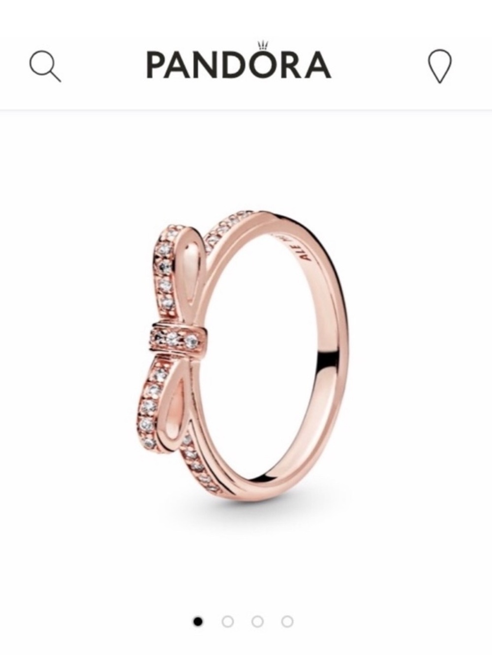 Like New Pandora Sparkling Bow Ring in Rose Gold 🎀 Size 50 / 5